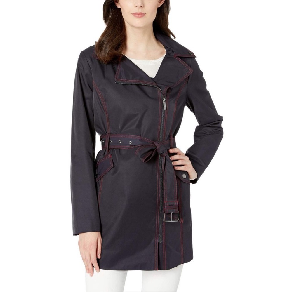 Michael Kors Asymmetrical Zip Trench Coat - Picture 2 of 6